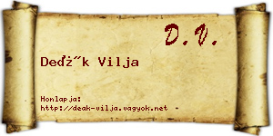 Deák Vilja névjegykártya